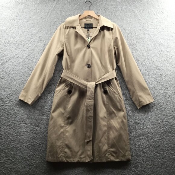 Sam Edelman Single Breasted Trench Coat With Back Belt Detail Sand XS - Picture 1 of 4